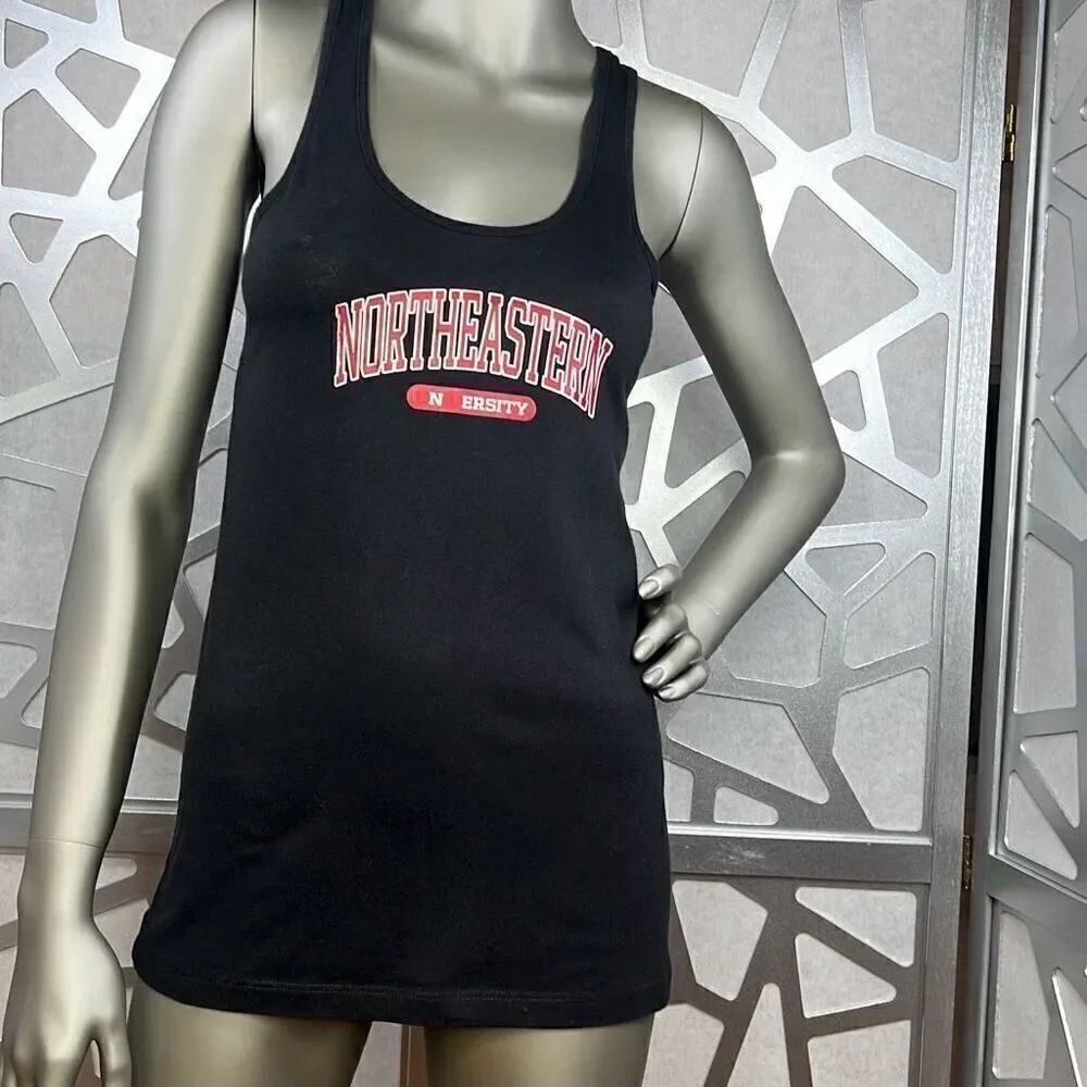 NEU Northeastern University Women’s Black Racerback Tank Top S District (307)